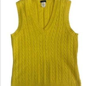 J. Crew Yellow Merino Wool Sweater Vest